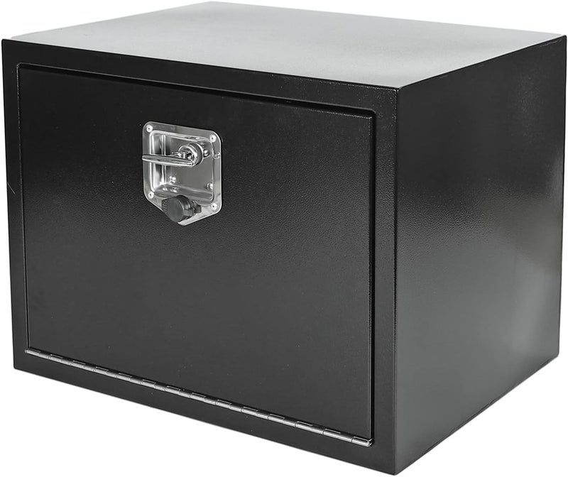 confote 24 Inch Black Steel Tool Box Pick Up Truck Bed Underbody Storage Organizer with T-Handle Latch and Keys 24x18x18'' - Image 1